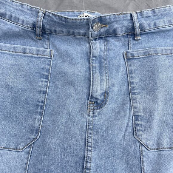 Denim‎ pencil Jean Skirt for Women Denim Casual Stretch Patch Pockets L - Picture 4 of 10